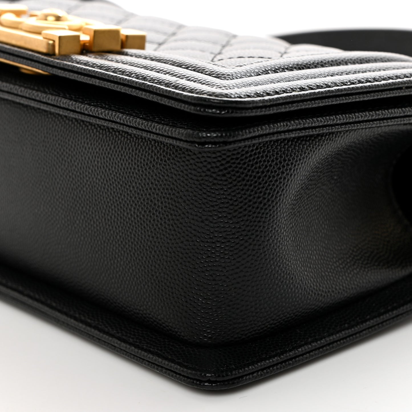 Caviar Quilted Small Boy Flap Black