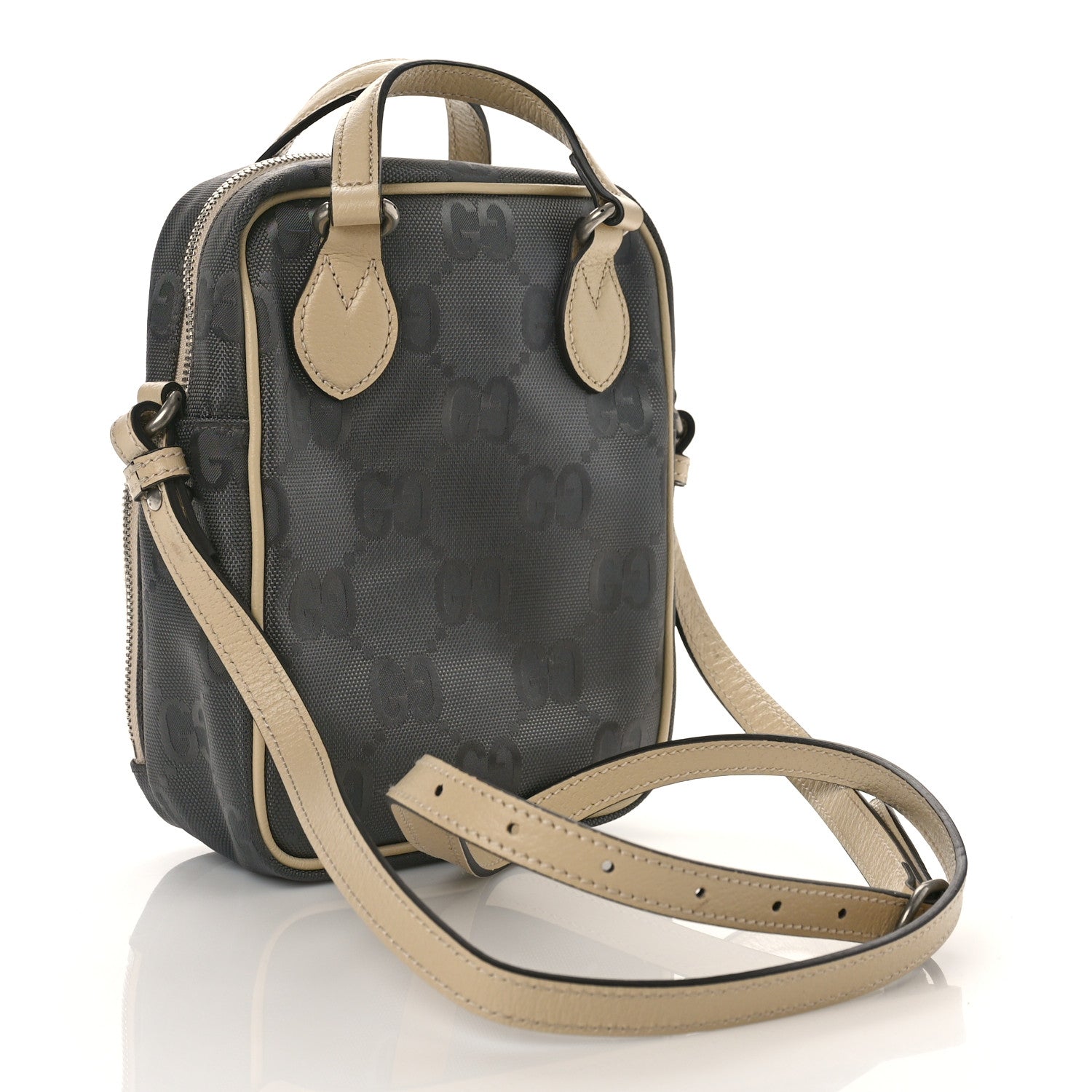 Gucci Econyl Nylon Monogram Off The Grid Shoulder Bag Graphite Grey New Plaster 3 of 9