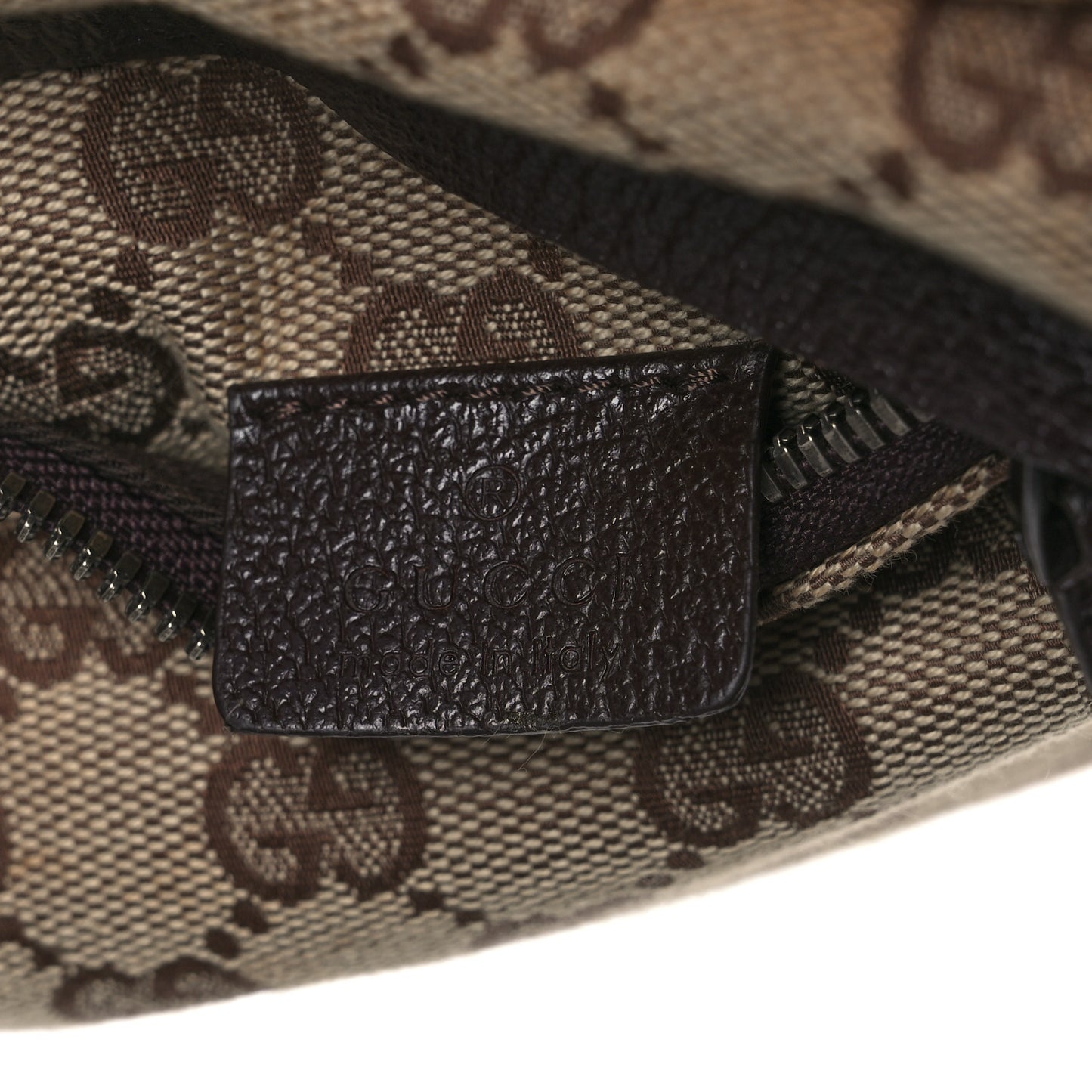 GG Monogram Double Pocket Belt Bag Dark Brown