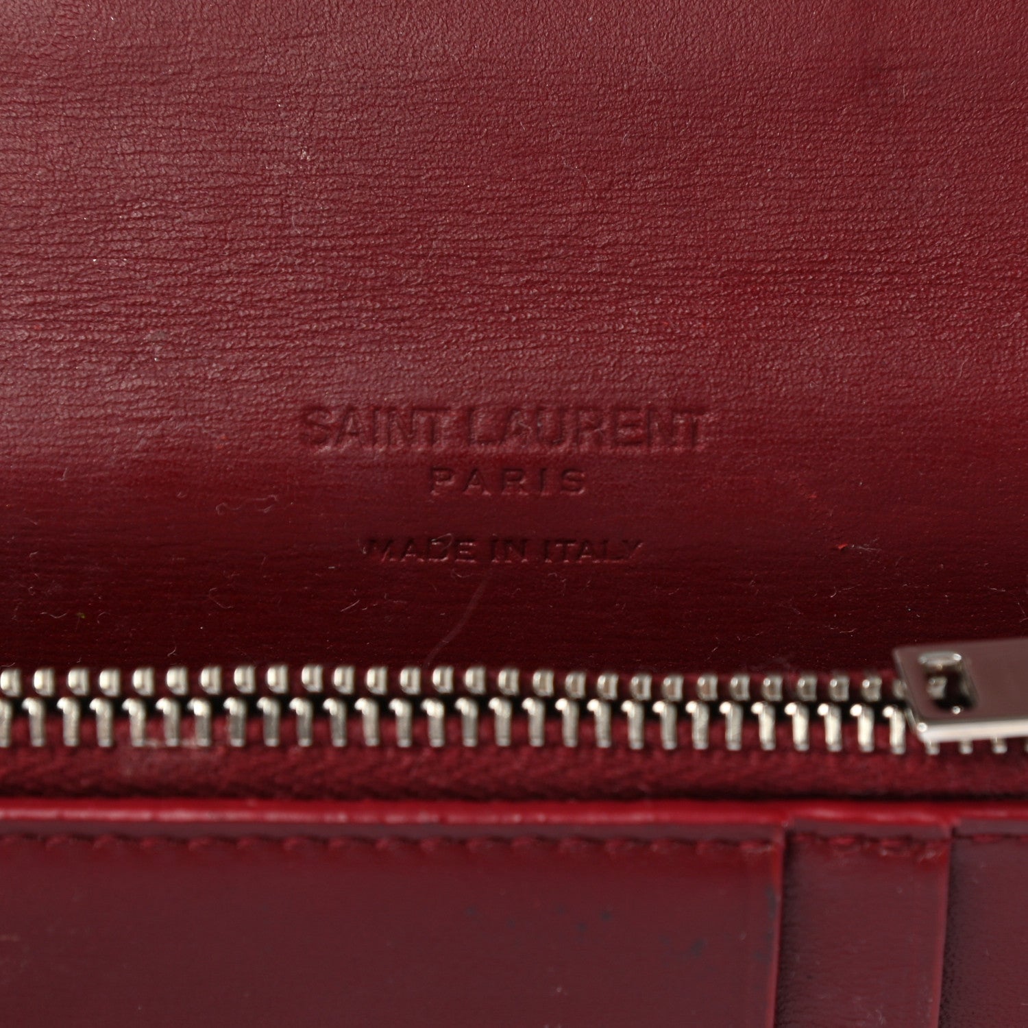 Saint Laurent Calfskin Fragments Flap Wallet Dark Red 6 of 8