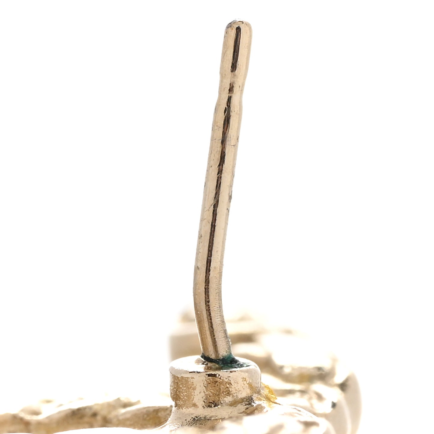 Enamel Metal Chain French New Wave CC Earrings Black Gold