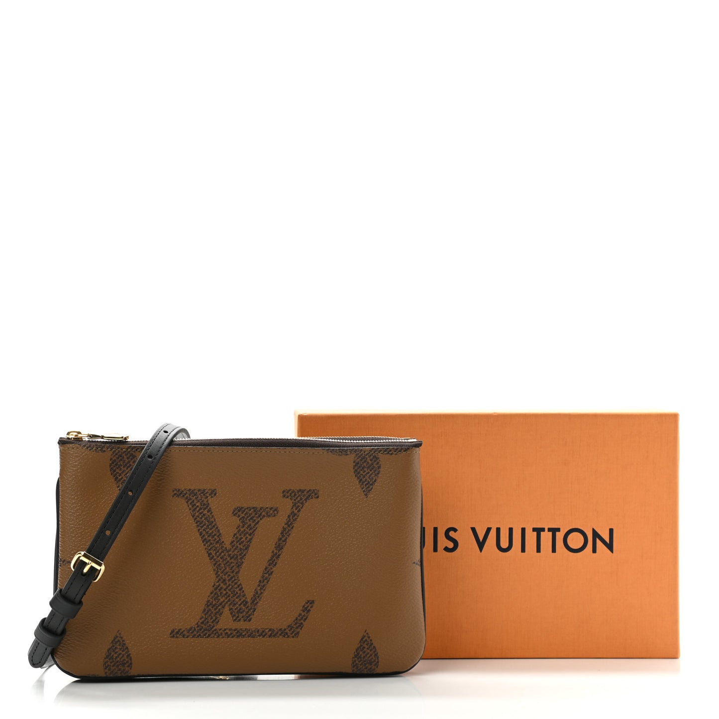 Reverse Monogram Giant Double Zip Pochette