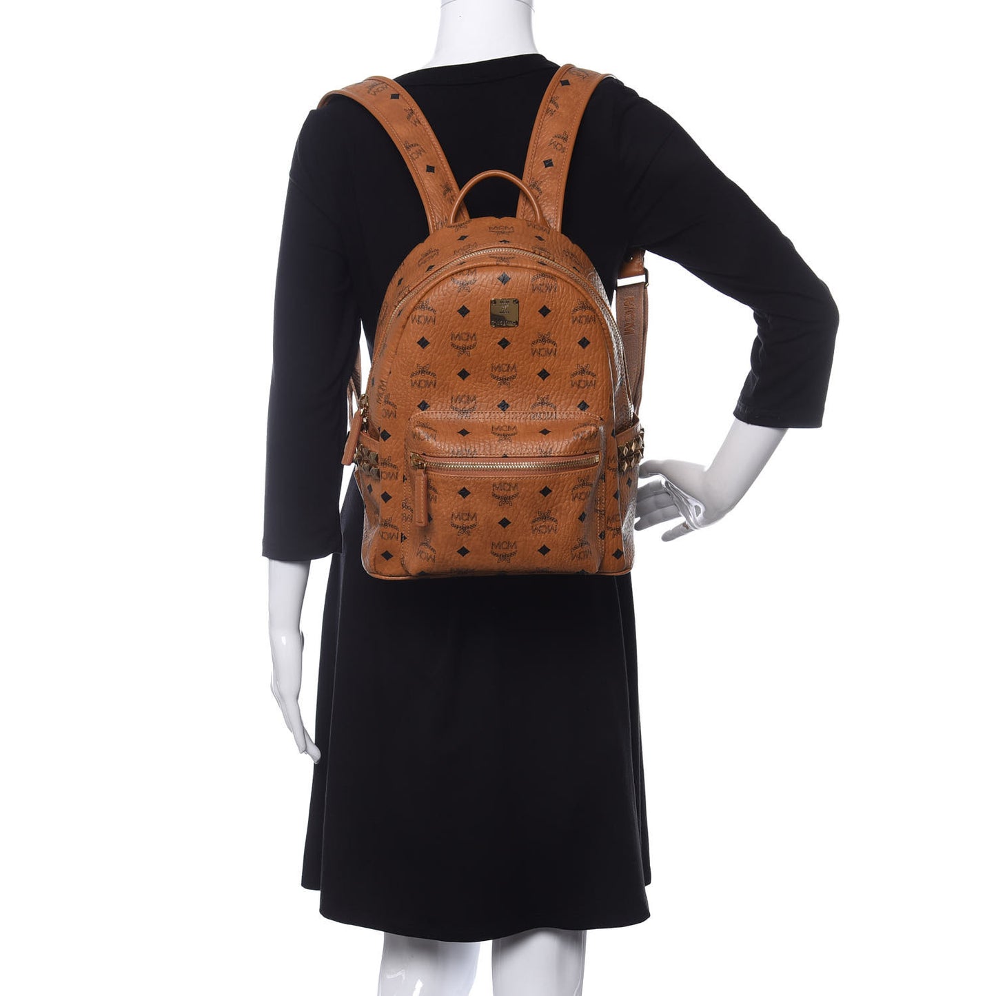 Visetos Small Side Stud Stark Backpack Cognac