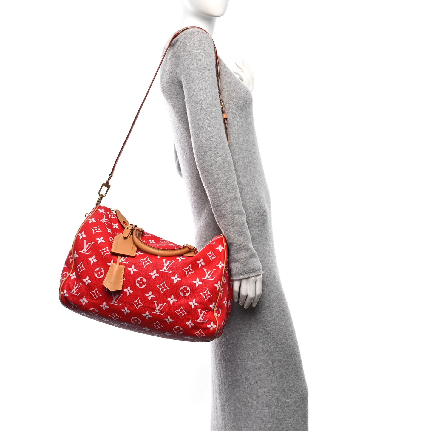 Calfskin Monogram Speedy P9 Bandouliere 40 Red