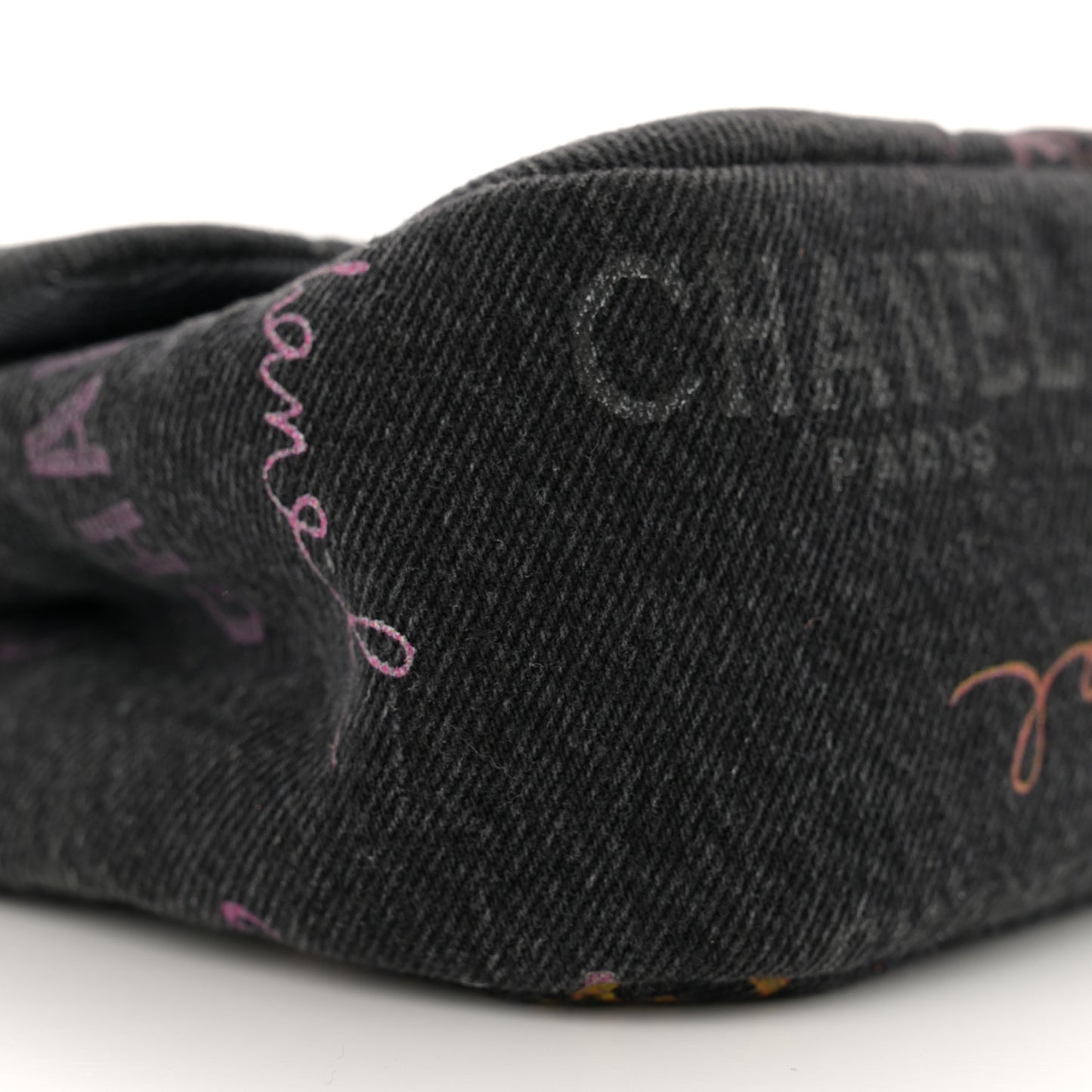 Denim Quilted Denim Mood Mini Rectangular Flap Black Multicolor