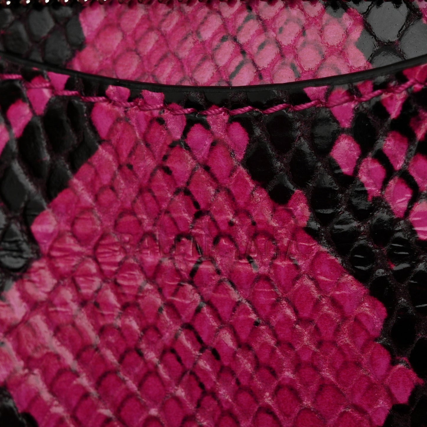 Calfskin Python Effect Neo Classic Silver Hardware Mini City Fuchsia Black