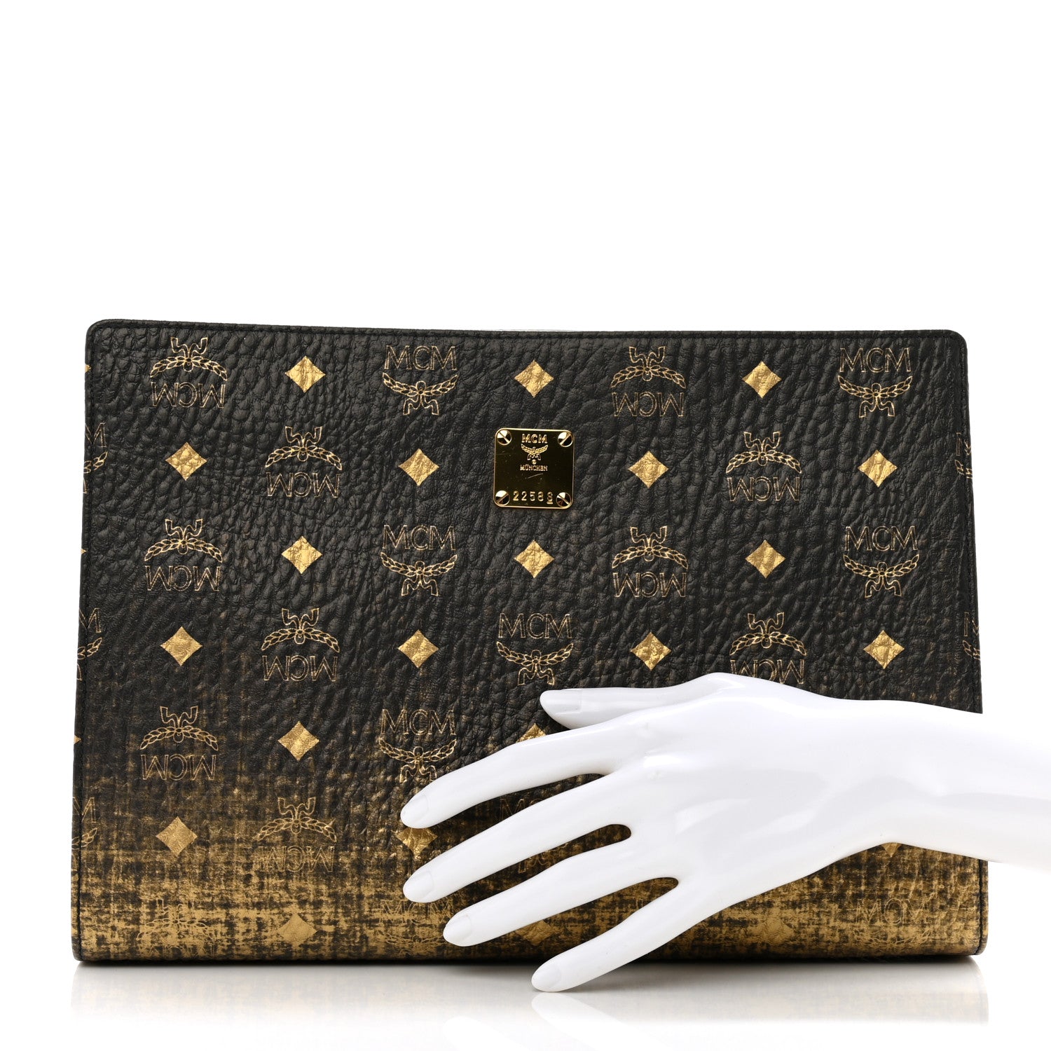 MCM Gradation Visetos Zip Pouch Black Gold 2 of 6