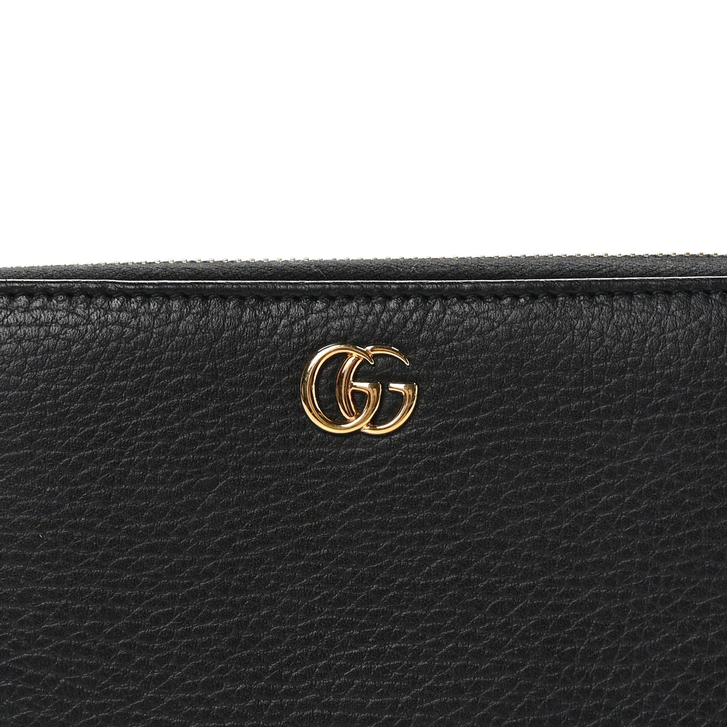 Dollar Calfskin GG Marmont Zip Around Wallet Black