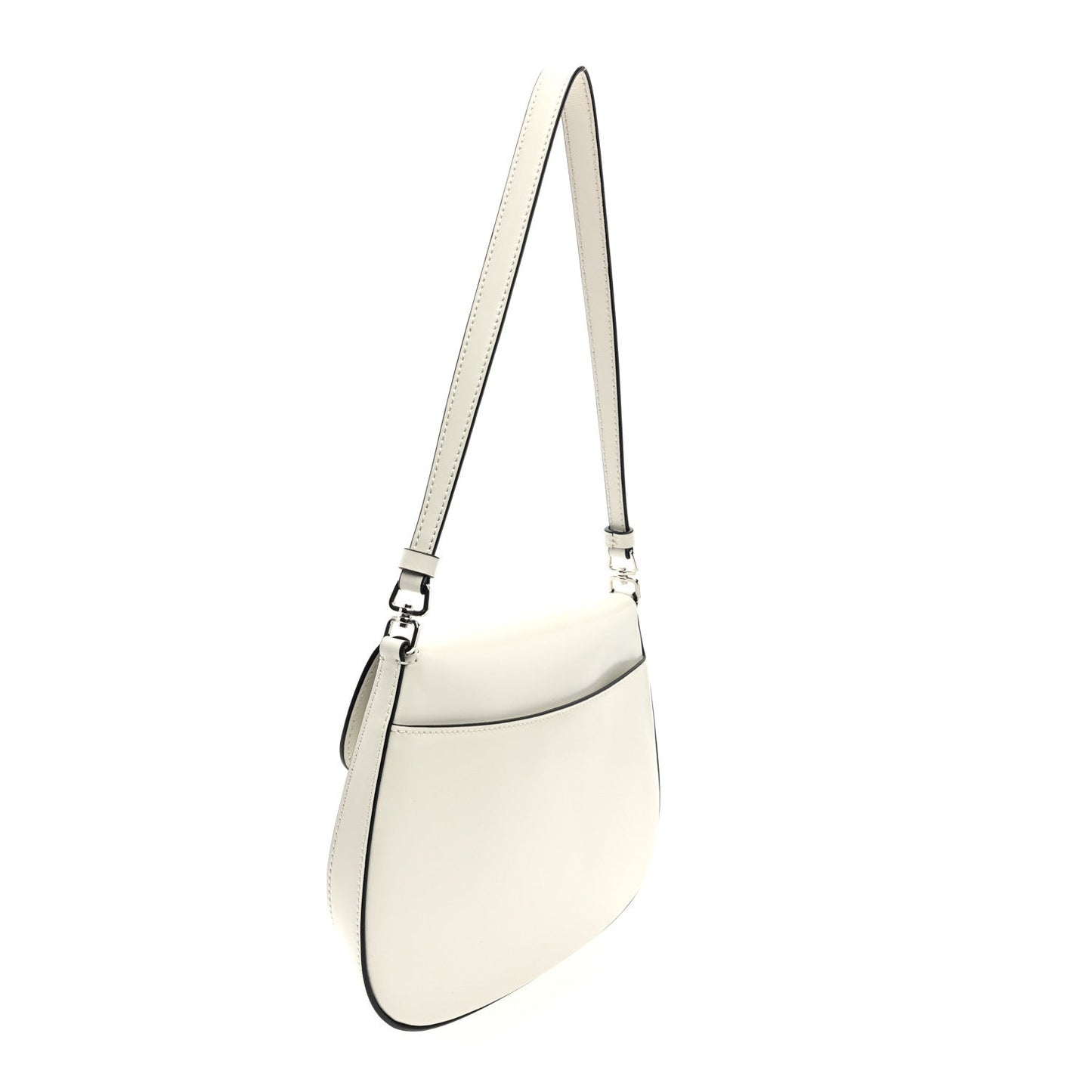 Spazzolato Cleo Flap Shoulder Bag White