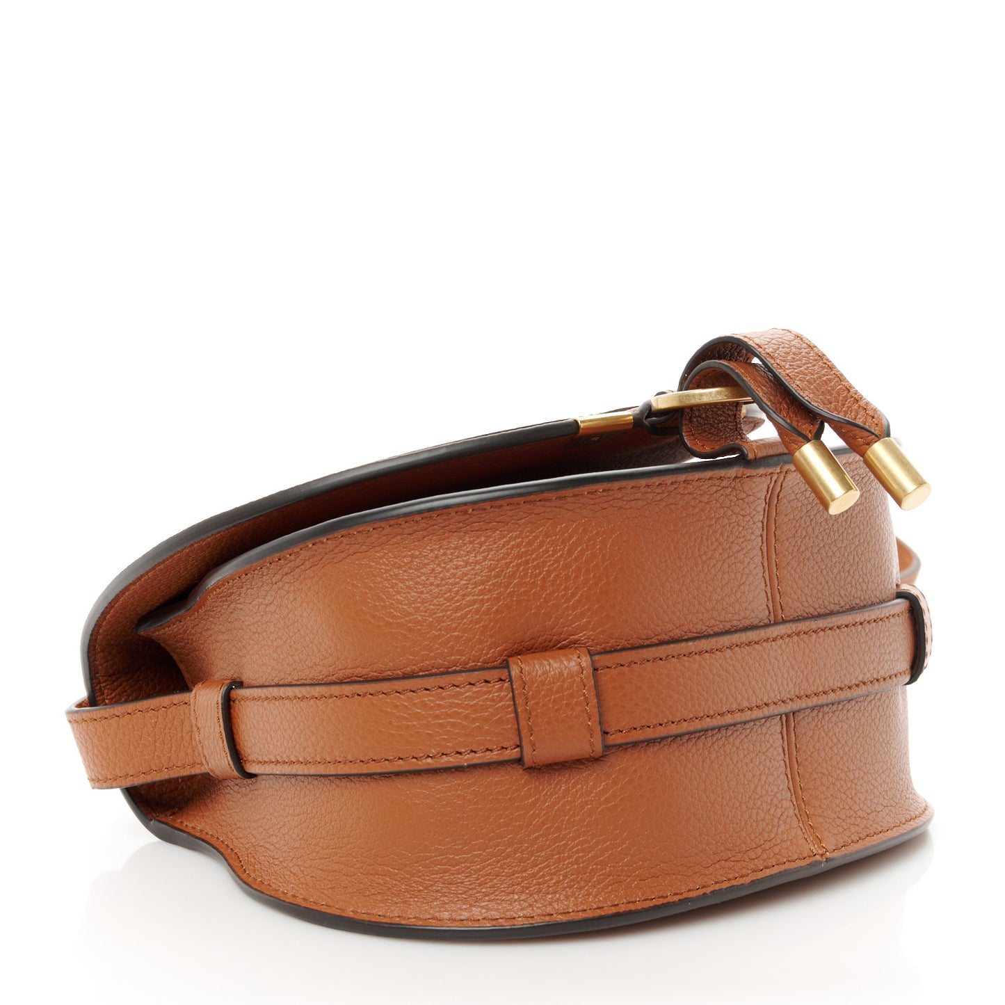 Calfskin Mini Marcie Round Crossbody Bag Tan