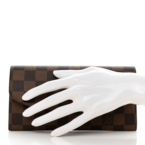 Damier Ebene Emilie Wallet Red
