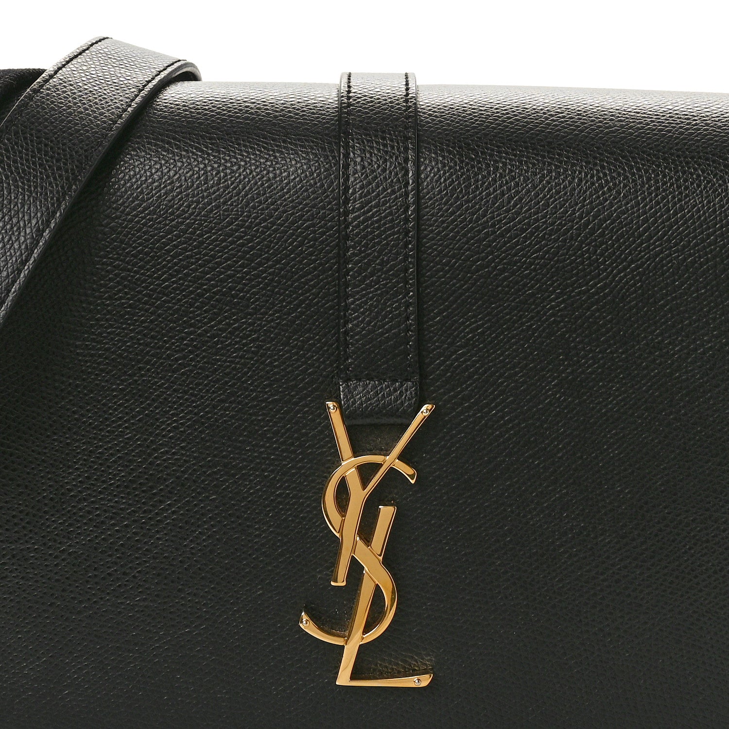 Saint Laurent Textured Calfskin Medium Classic Monogram Universite Bag Black 7 of 9