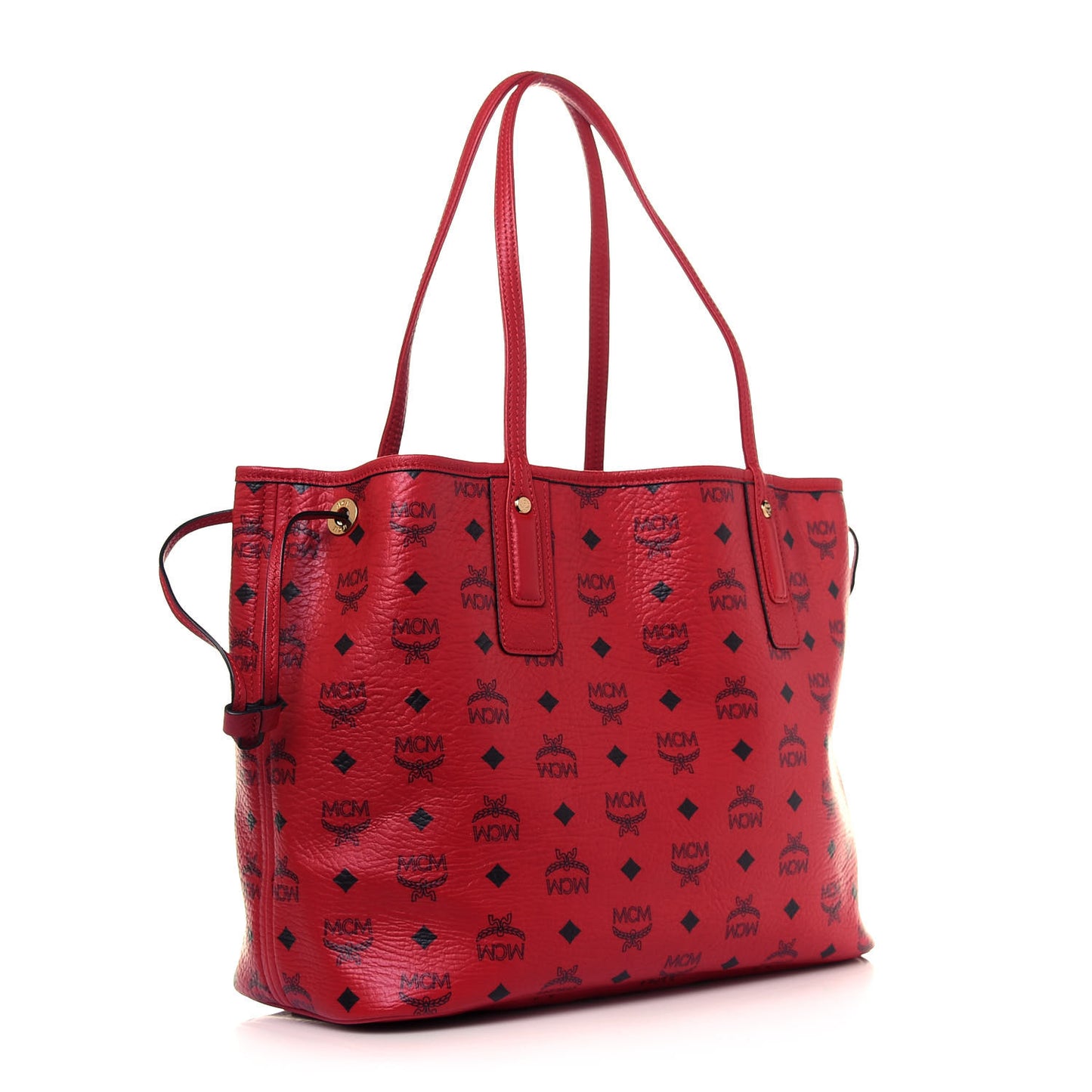 Visetos Medium Liz Reversible Shopper Tote Ruby Red