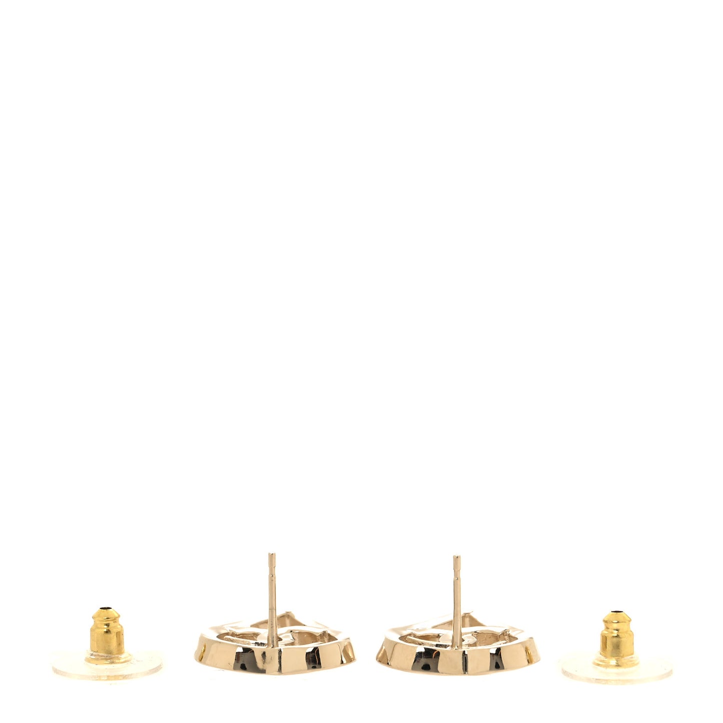 Metal CC Heart Coco In Love Earrings Gold