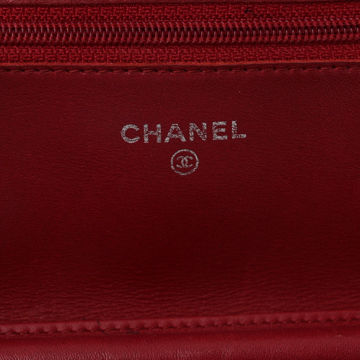 Chanel Calfskin Double Stitch Hamptons Wallet On Chain WOC Red 6 of 14