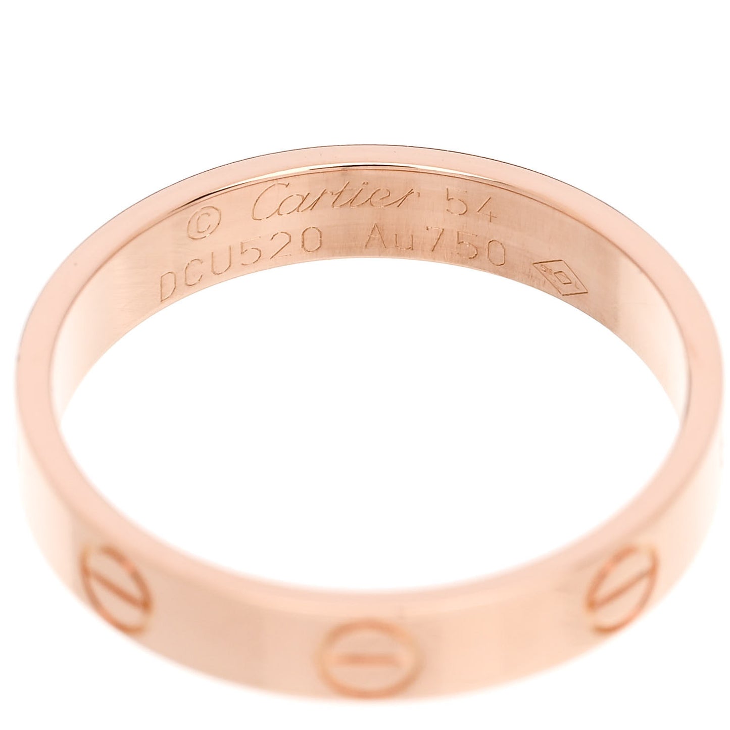 18K Pink Gold 3.5mm LOVE Wedding Band Ring 54 7