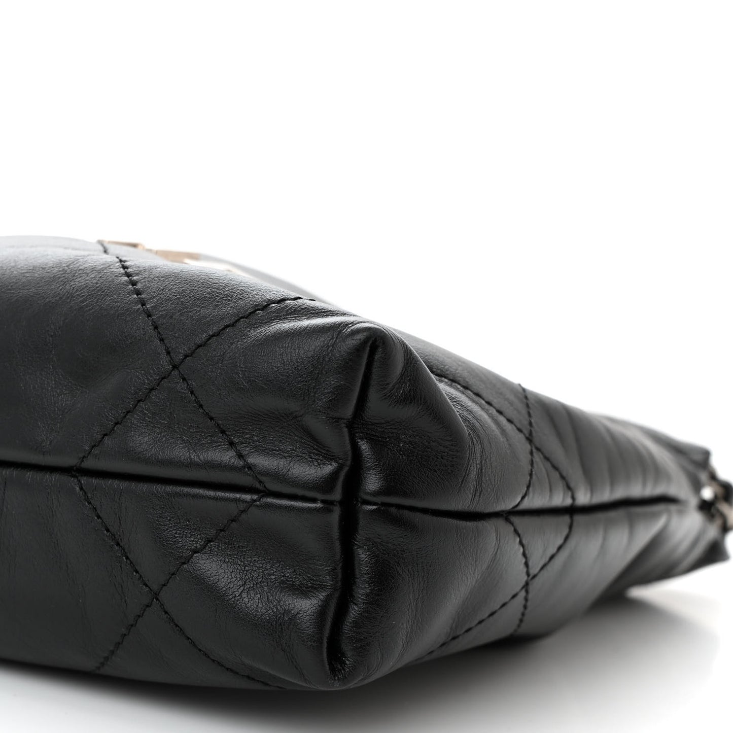 Shiny Calfskin Quilted Mini Chanel 22 Black