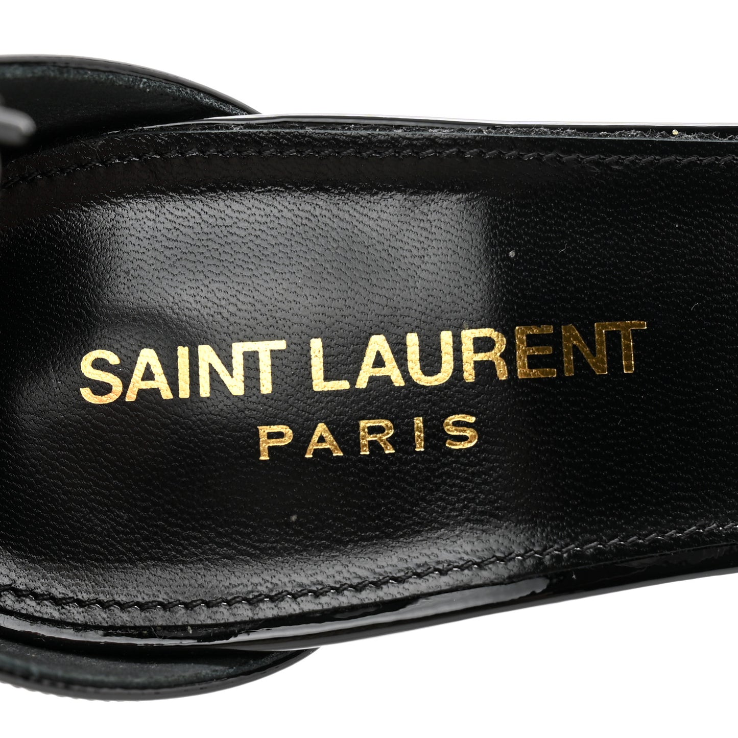 Patent Calfskin Opyum 110 Sandals 38.5 Black