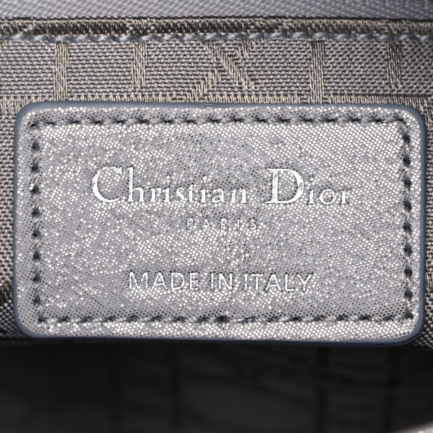 Metallic Nubuck Cannage Mini Lady Dior Silver