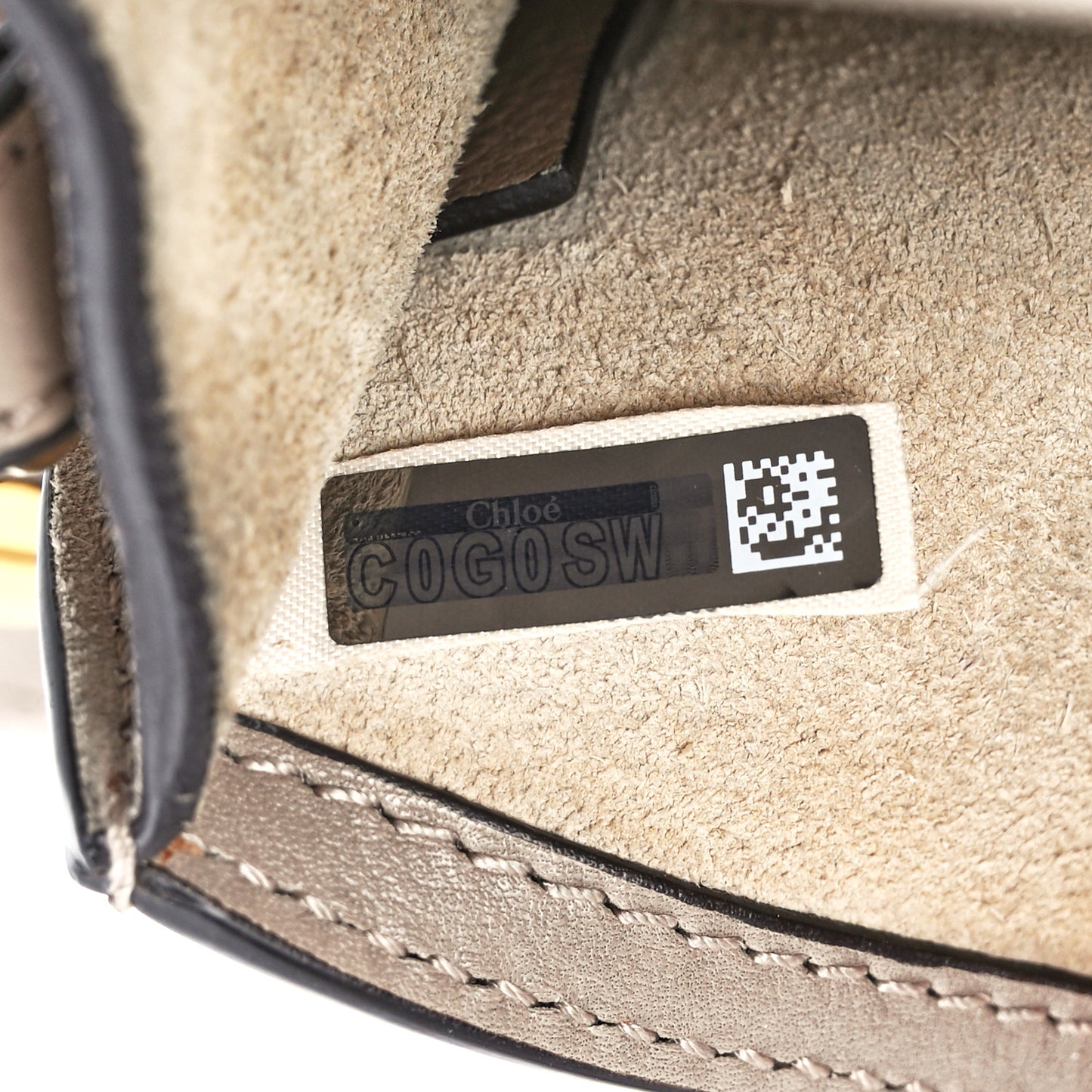 Calfskin Suede Small Nile Bracelet Bag Motty Grey