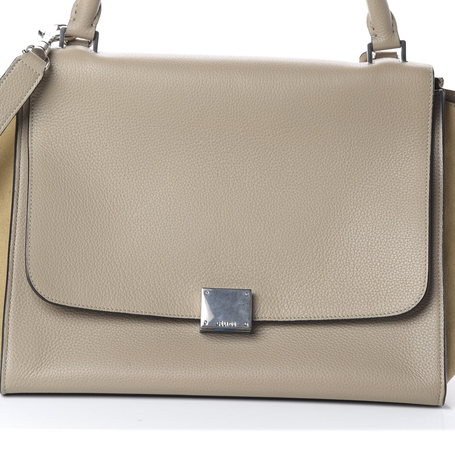 Drummed Calfskin Suede Medium Trapeze Dune