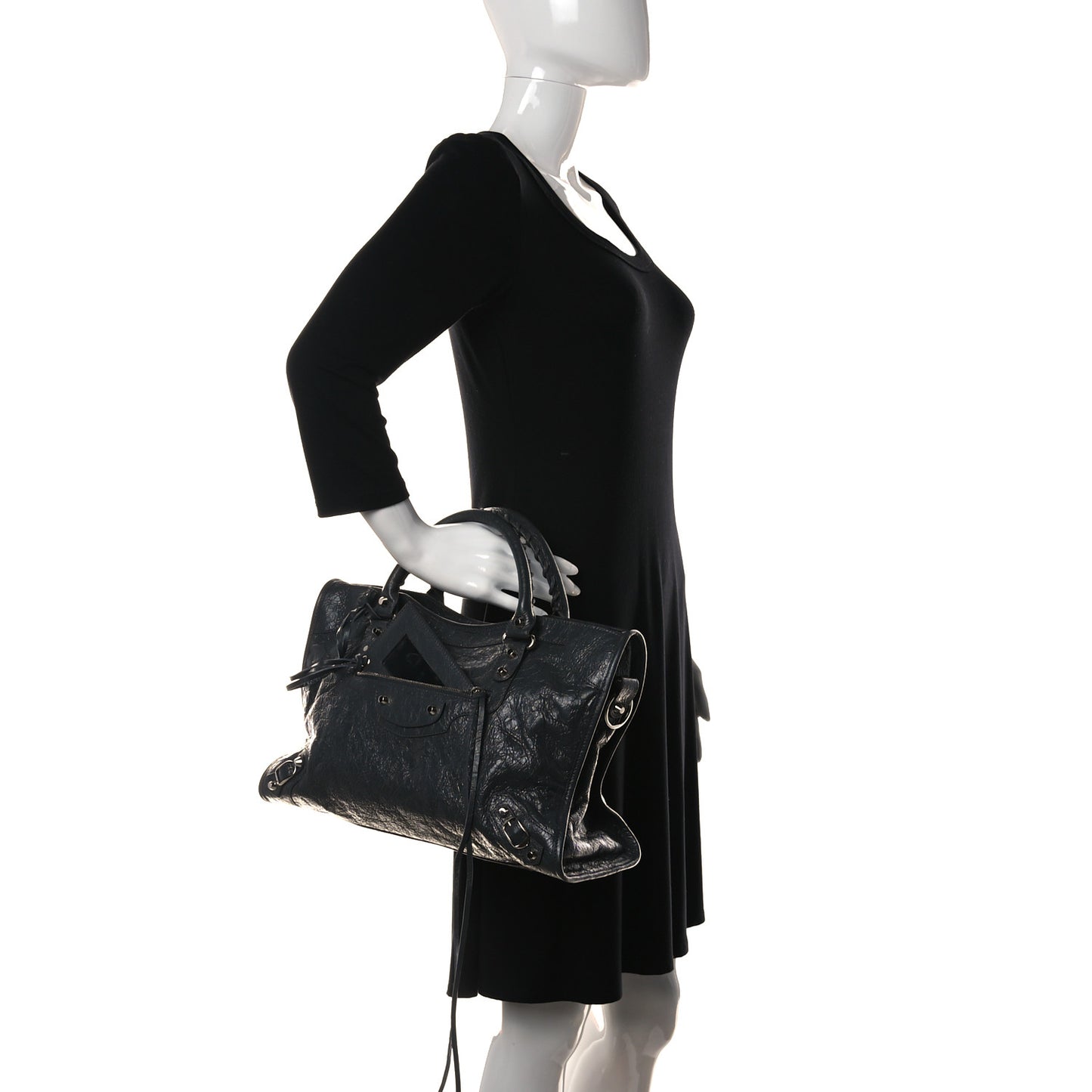 Agneau Classic Silver Hardware City Gris Fossile