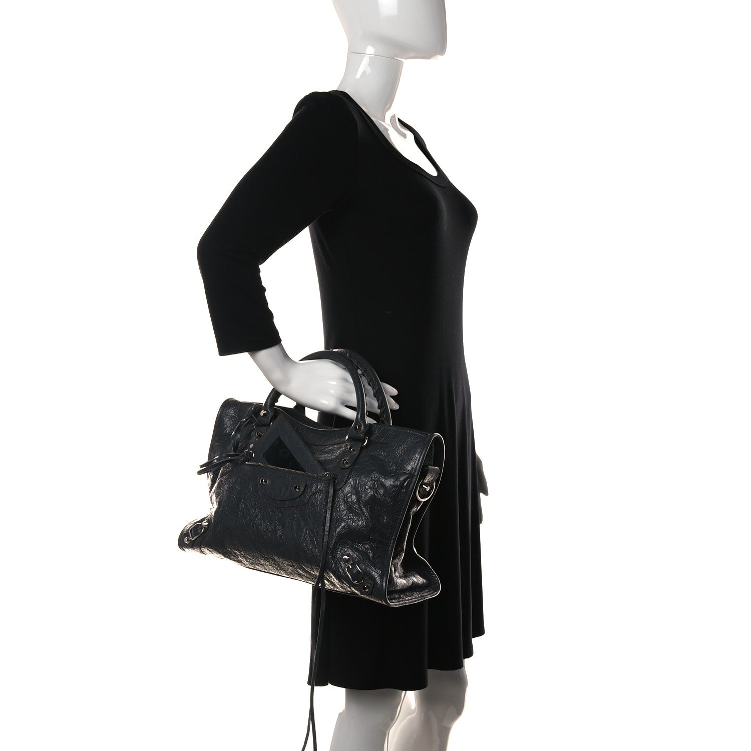 Balenciaga Agneau Classic Silver Hardware City Gris Fossile 2 of 9