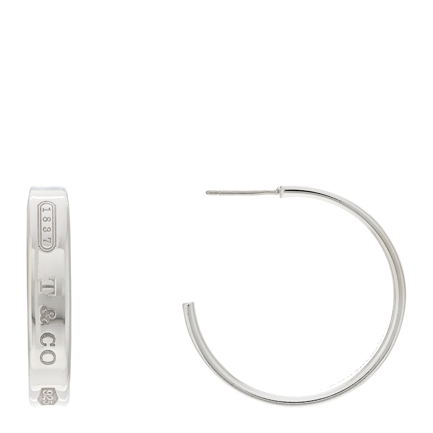 Sterling Silver Medium Narrow 1837 Hoop Earrings