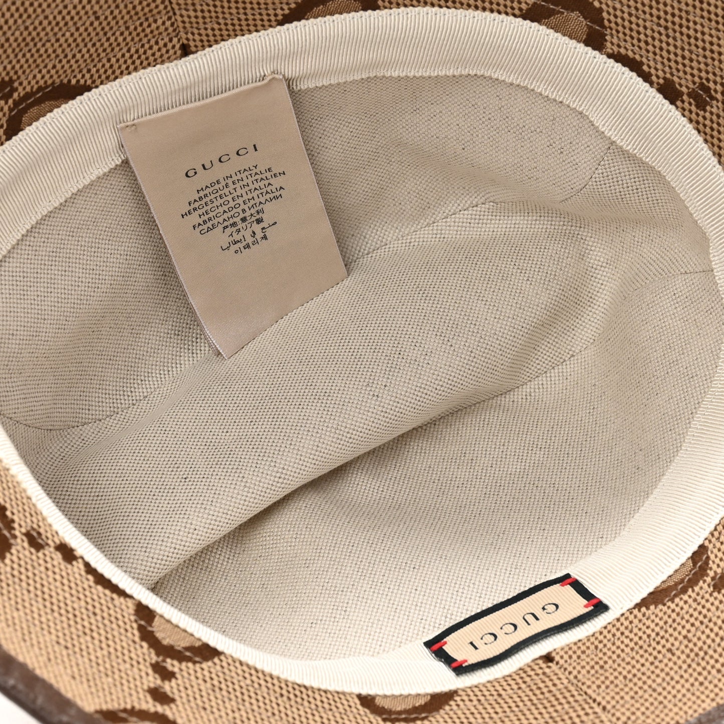 Monogram Jumbo GG Bucket Hat L Camel Ebony New Acero