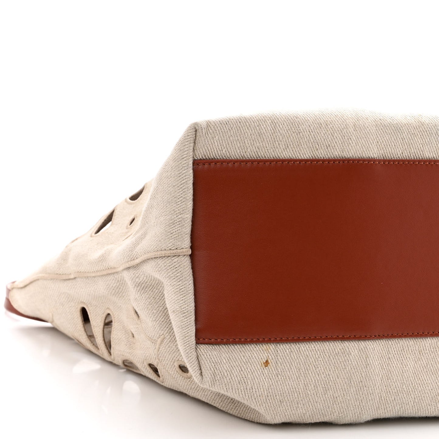 Linen Calfskin Large Kamilla North-South Tote Beige
