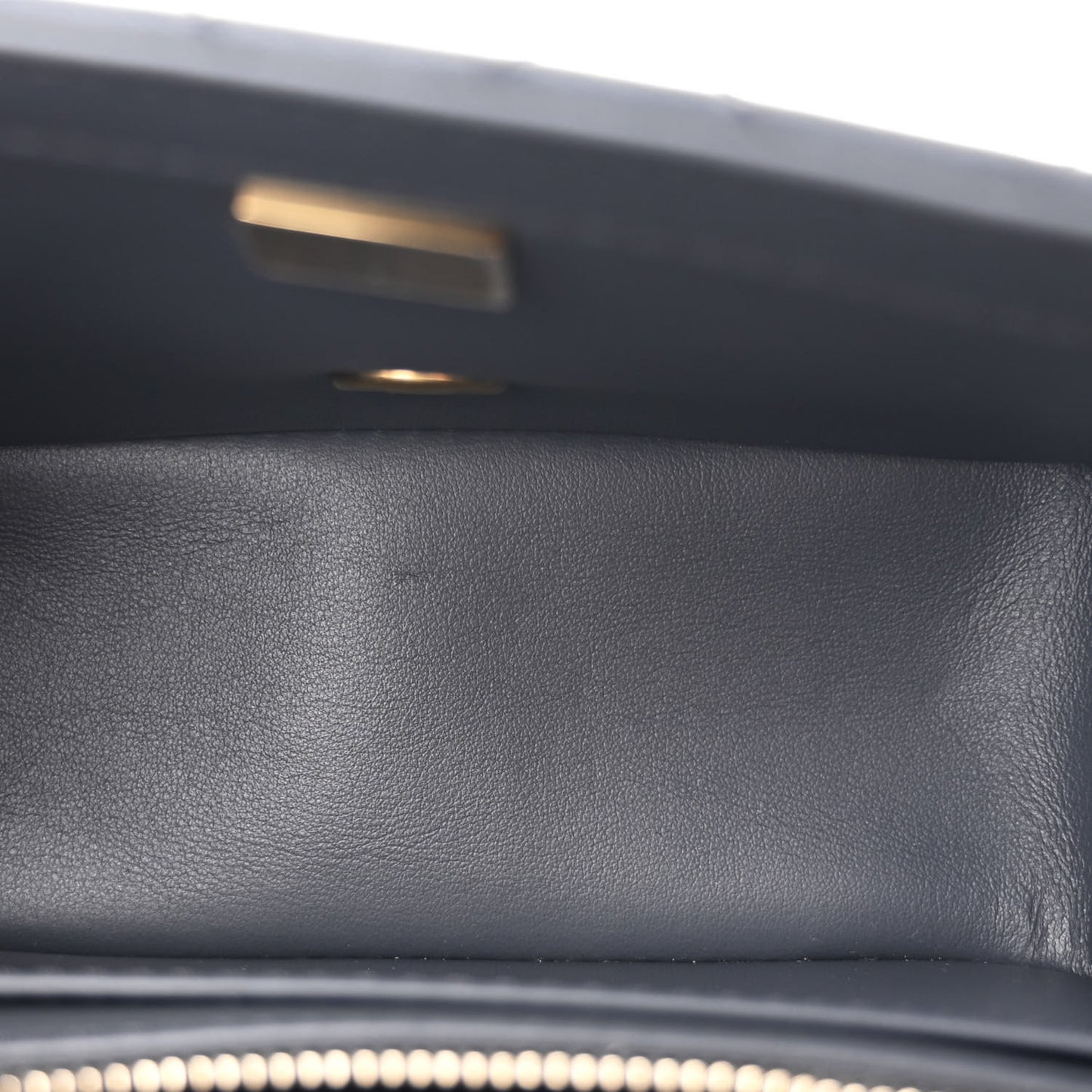 Lambskin Quilted Mini Pearl Crush Flap Dark Grey
