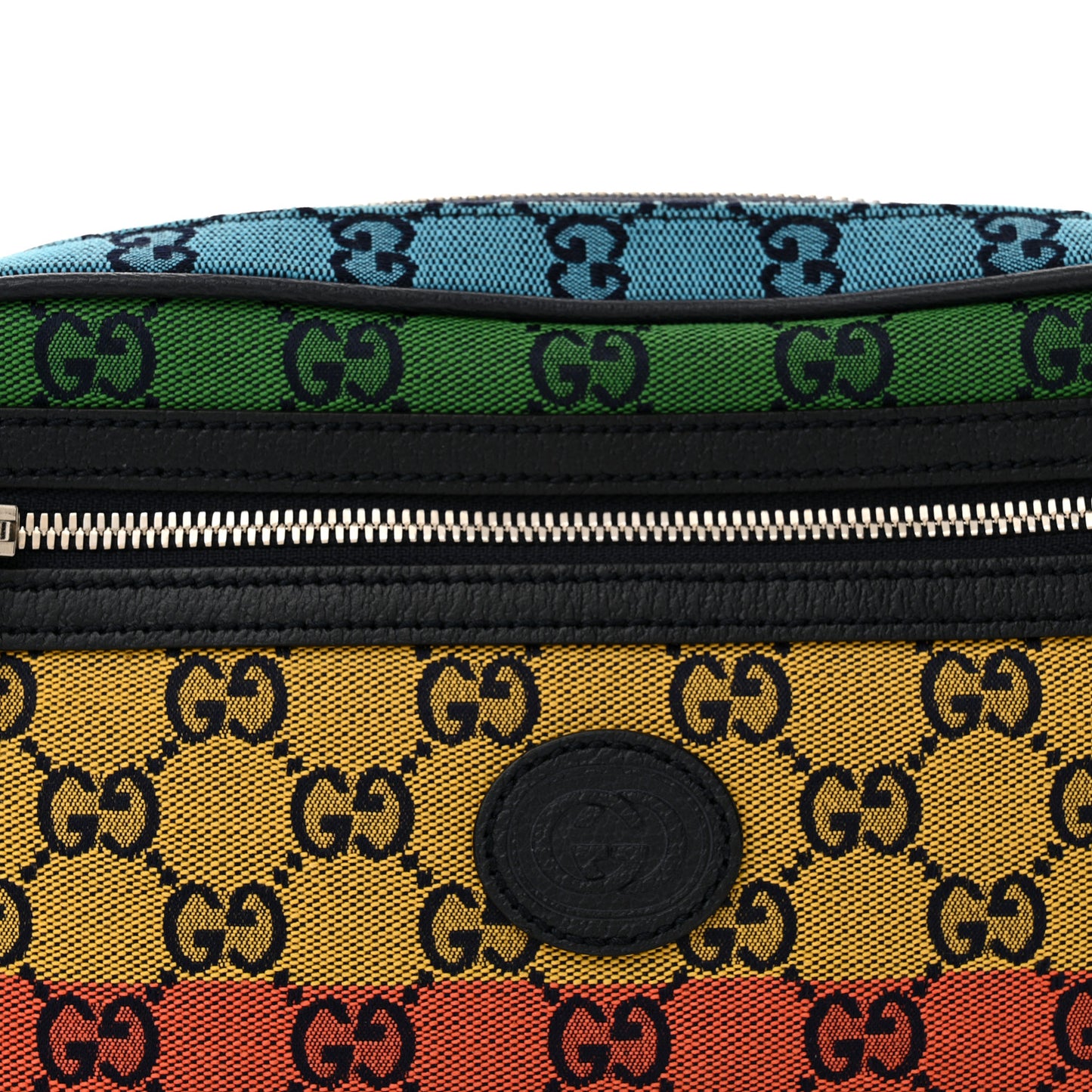Monogram Multicolor Retro Interlocking G Belt Bag 95 38 Blue Rainbow Light Blue