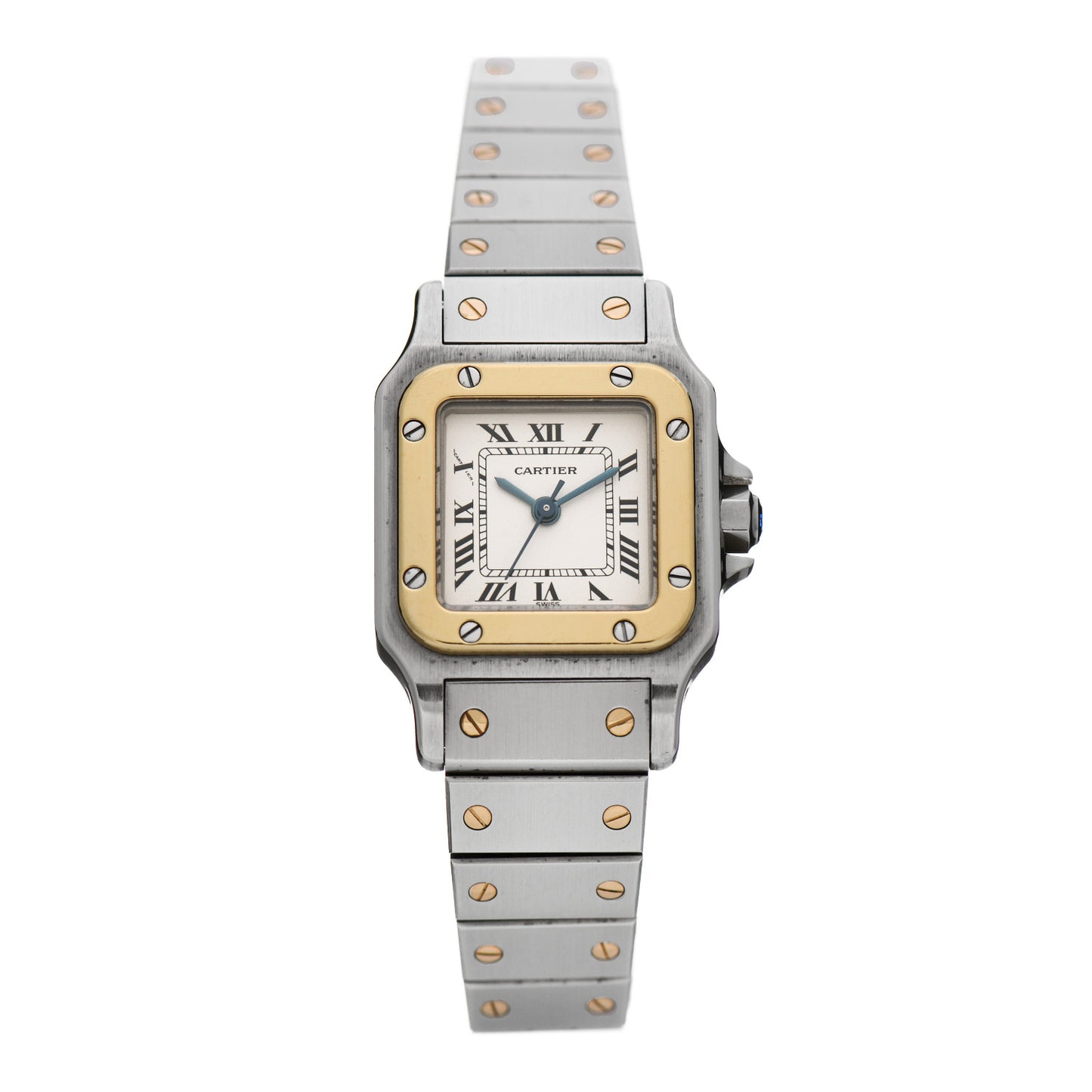 Stainless Steel 18K Yellow Gold 24mm Santos De Cartier Galbee Automatic Watch