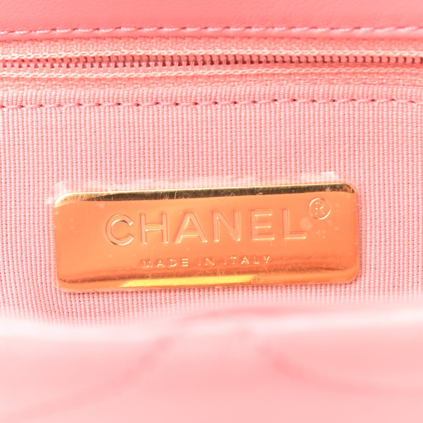 Lambskin Quilted Large Chanel 19 Flap Light Pink