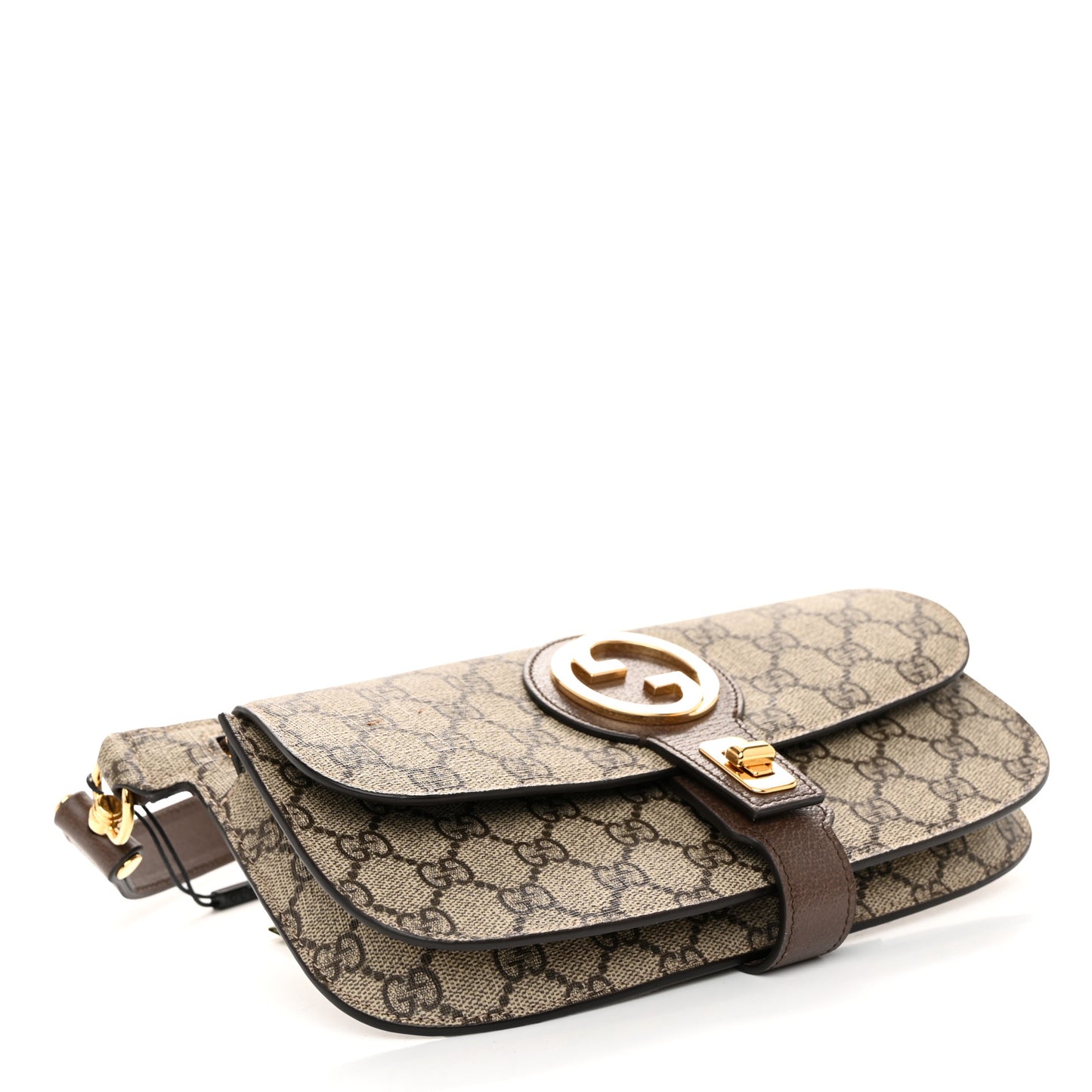 GG Supreme Monogram Textured Dollar Calfskin Blondie Belt Bag Beige Ebony New Acero
