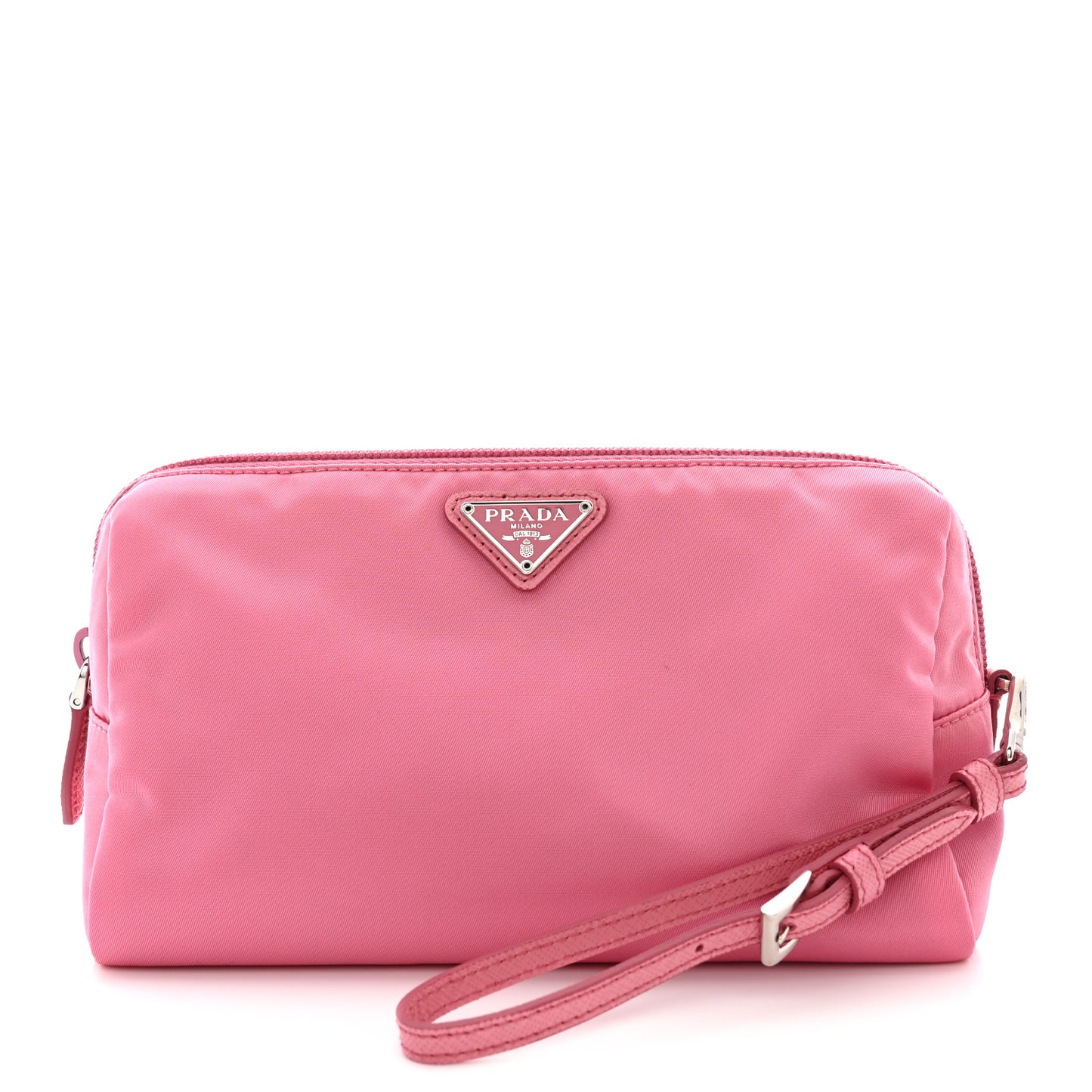 Tessuto Nylon Vela Saffiano Necessaire Wristlet Pouch Begonia