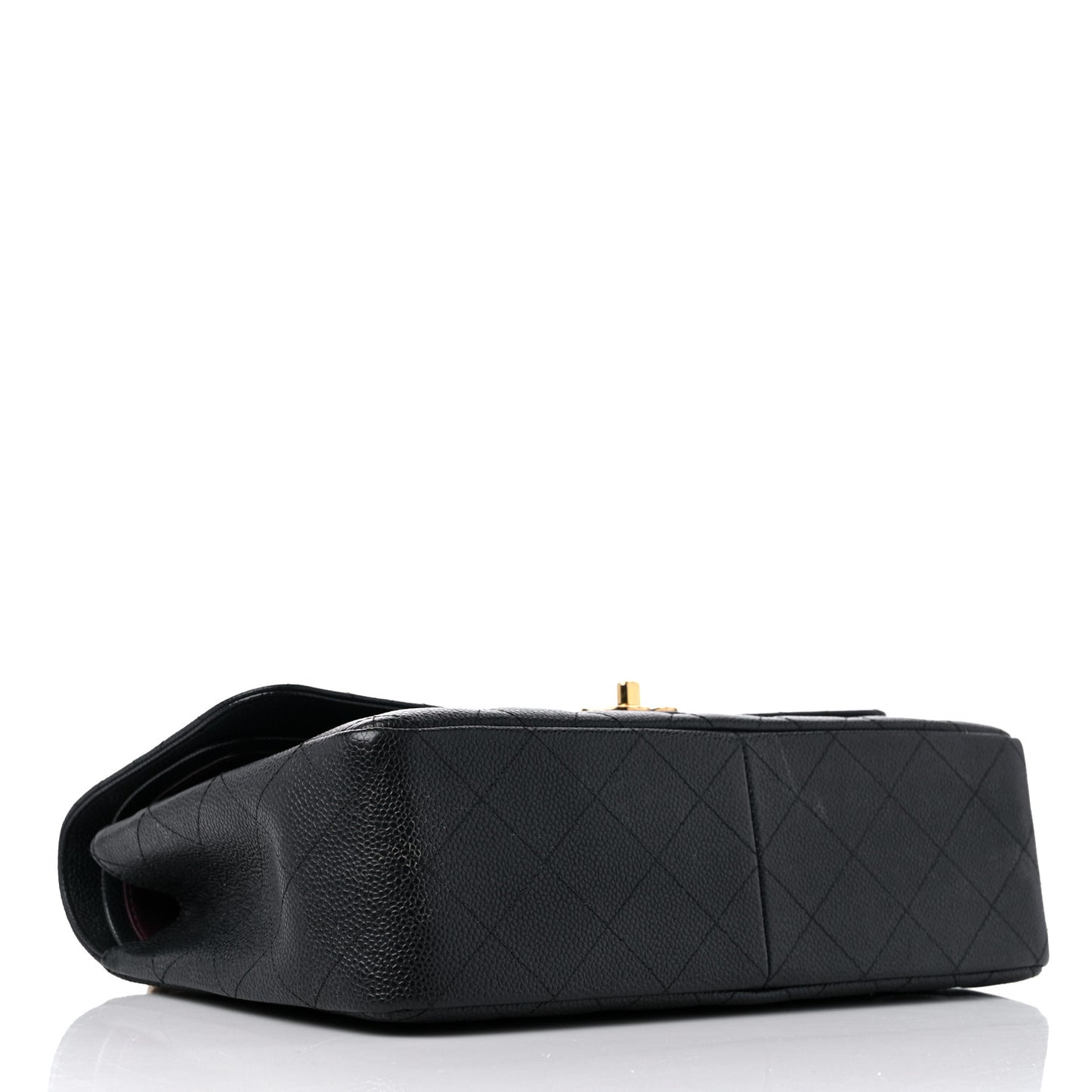 Caviar Quilted Jumbo Double Flap Black