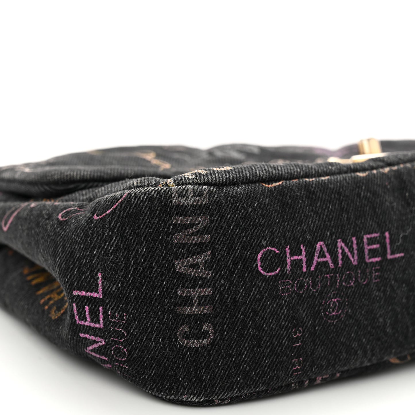 Denim Quilted Denim Mood Large Flap Black Multicolor
