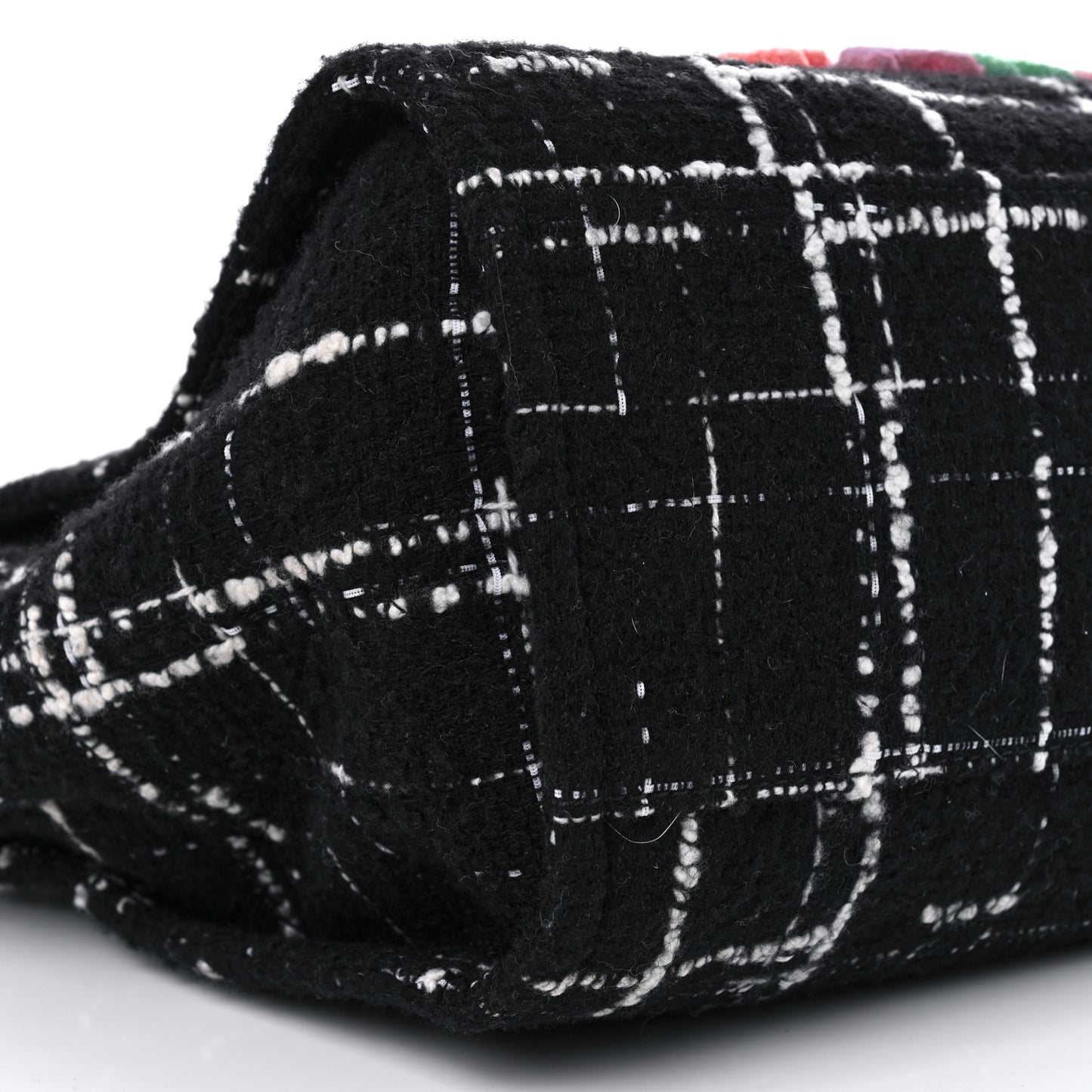 Tweed Medium Deauville Tote Black White Multicolor