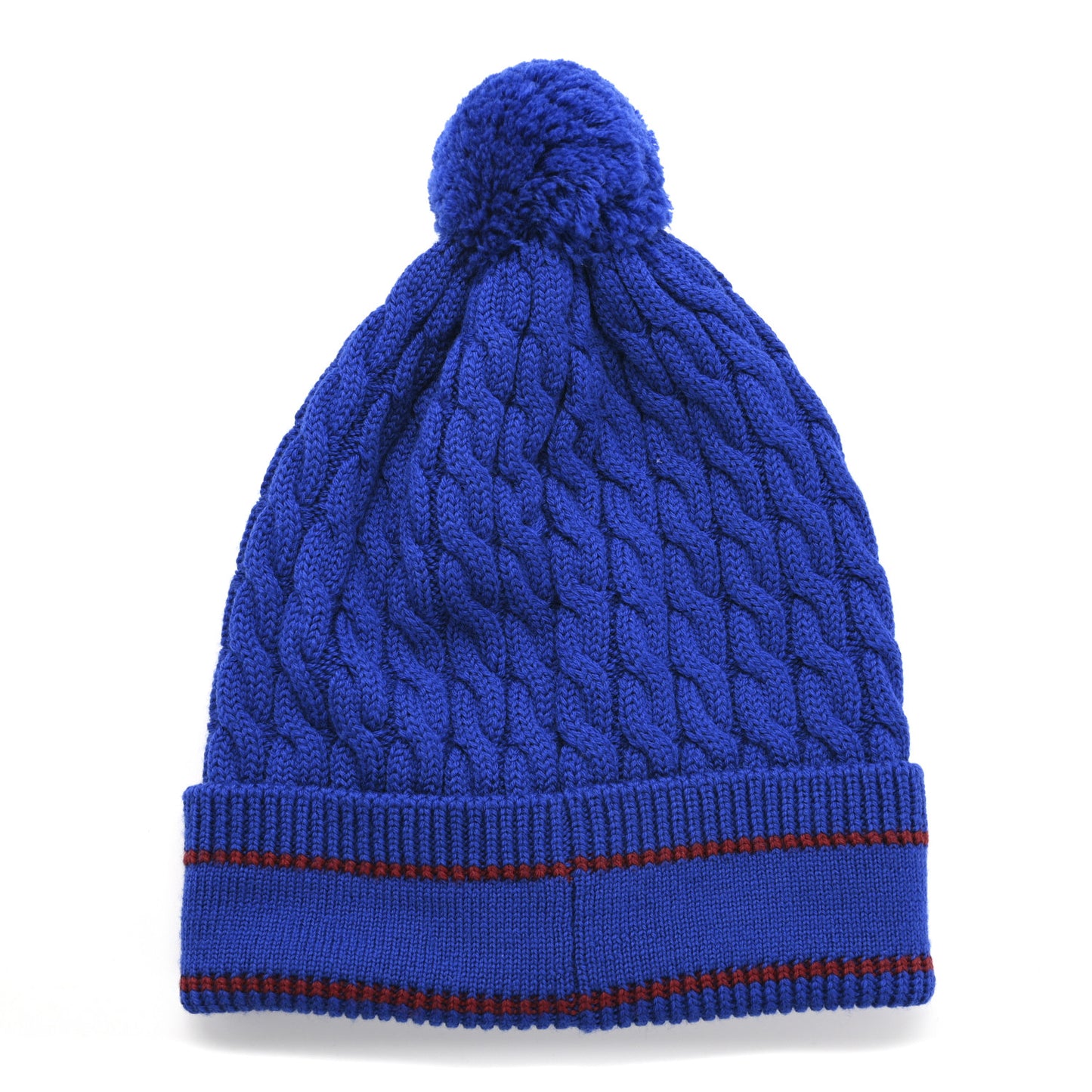 Wool Knit Monogram Beanie Hat M Bluette Red