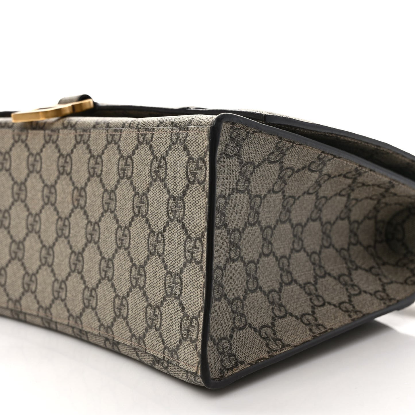 X GUCCI GG Supreme Monogram Medium Hourglass Top Handle Bag Beige Ebony
