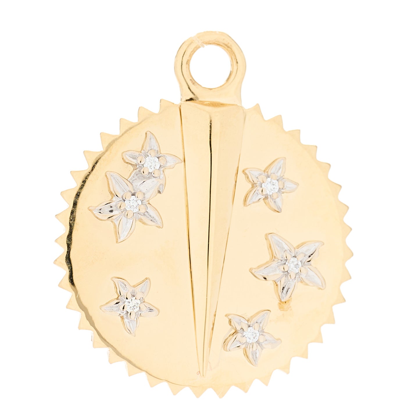 18K Yellow Gold Diamond Baby Resilience Medallion Pendant