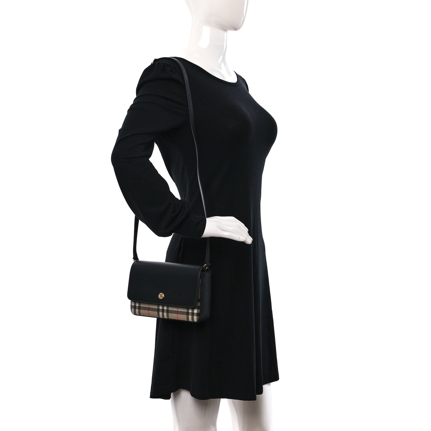 Calfskin Vintage Check New Hampshire Bag Black