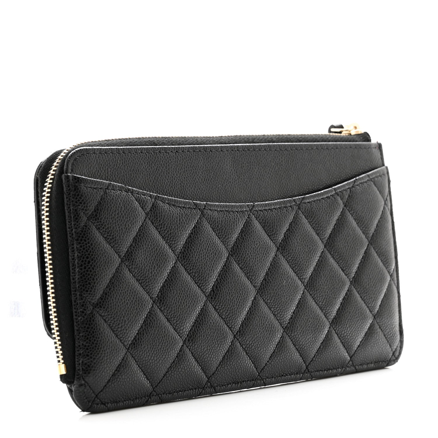 Chanel Caviar Quilted Flap Zip Pouch Black 3 of 8