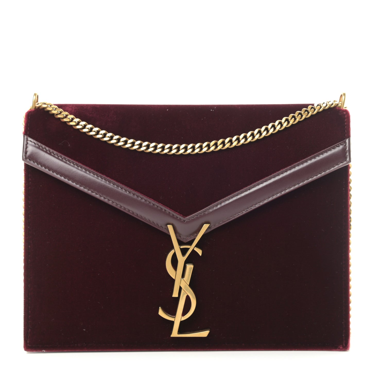 Velvet Monogram Cassandra Clasp Bag Burgundy