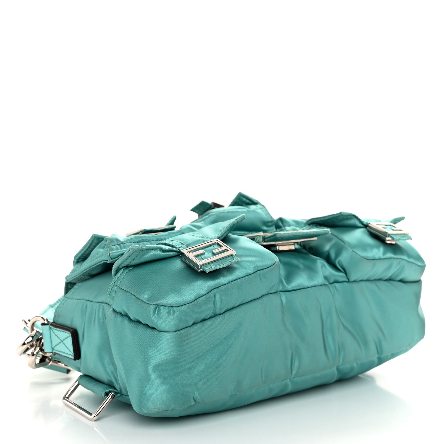 Fendi Econyl Cuoio Romano Multipocket Baguette Turquoise 4 of 13