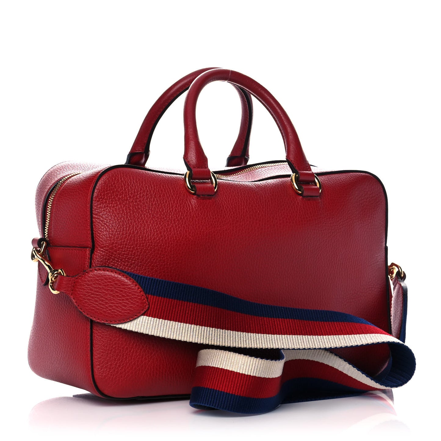 Calfskin Sylvie Web Kingsnake Print Top Handle Shoulder Bag Red