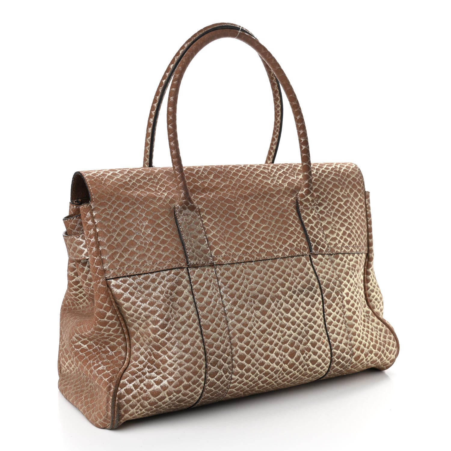 Mulberry Metallic Snake Suede Bayswater Satchel 3 of 12