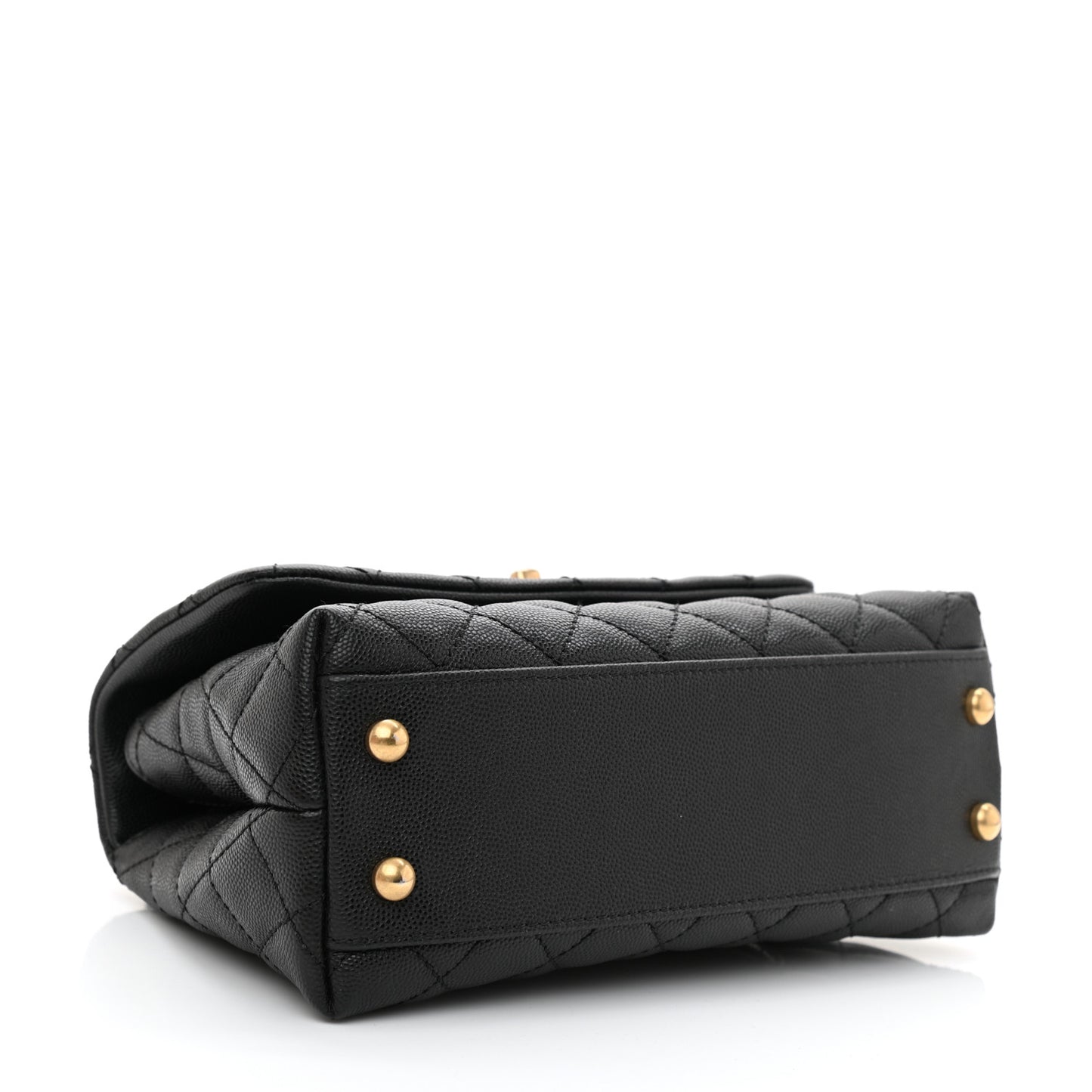Caviar Quilted Mini Coco Handle Flap Black