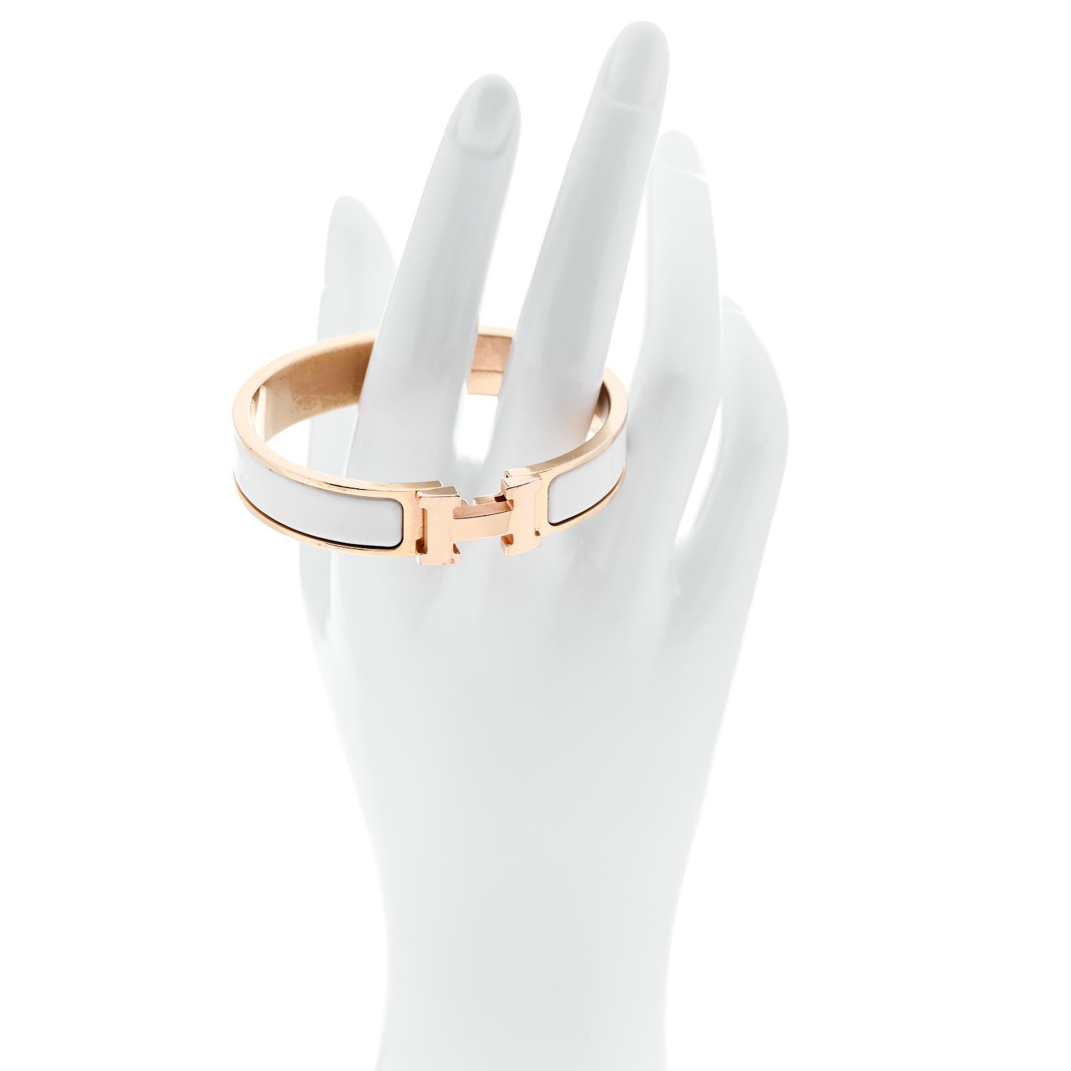 Hermes Enamel Narrow Clic Clac H Bracelet PM White 2 of 4